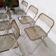 6 vintage Chairs Giancarlo Piretti "plia" 1970 chrome and Plexiglas