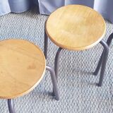 Series of 4 stackable vintage stools