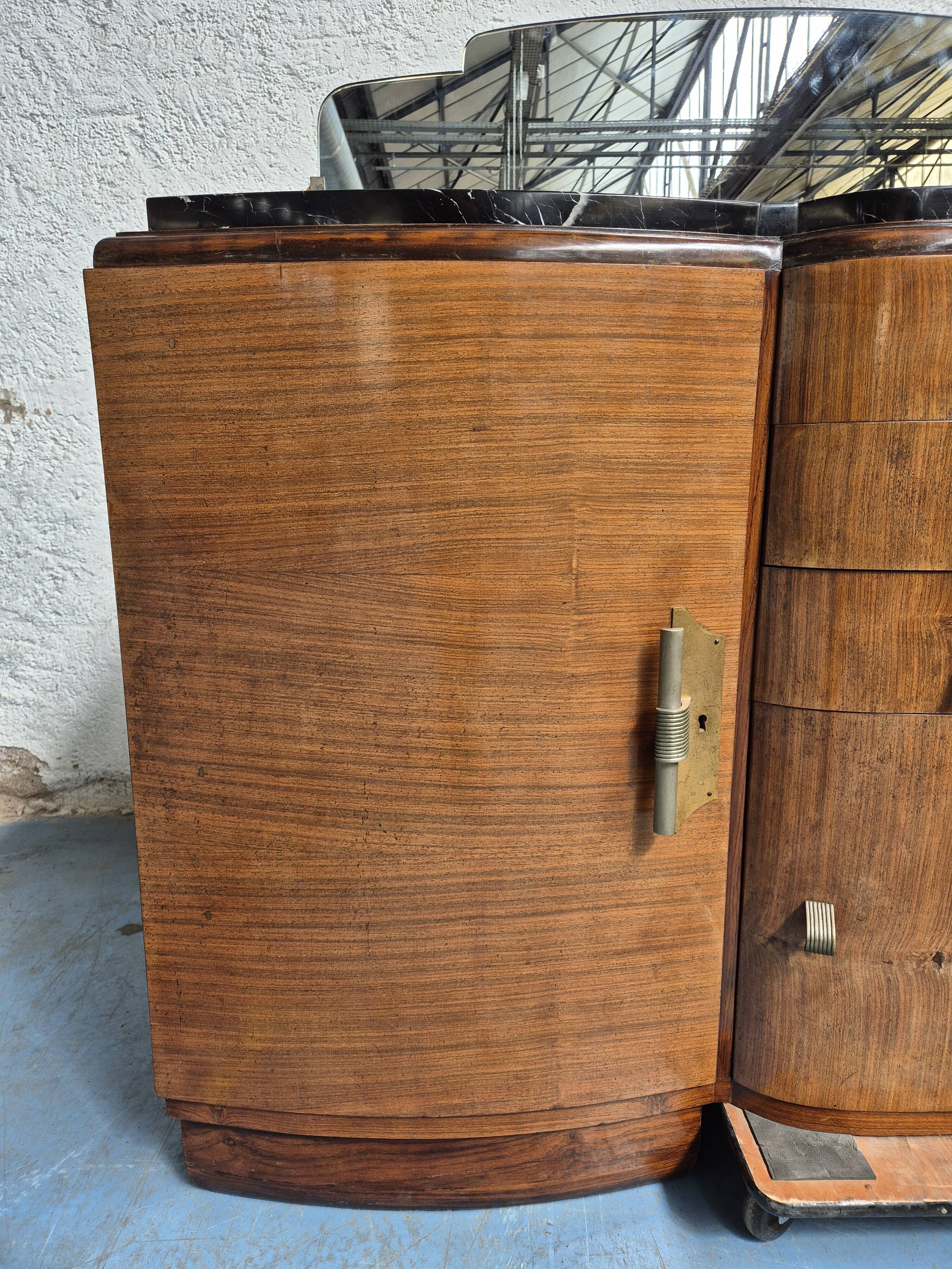 Marble top sideboard with mirror