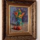 Still life painting vase with flowers by Lupicini - 1960s