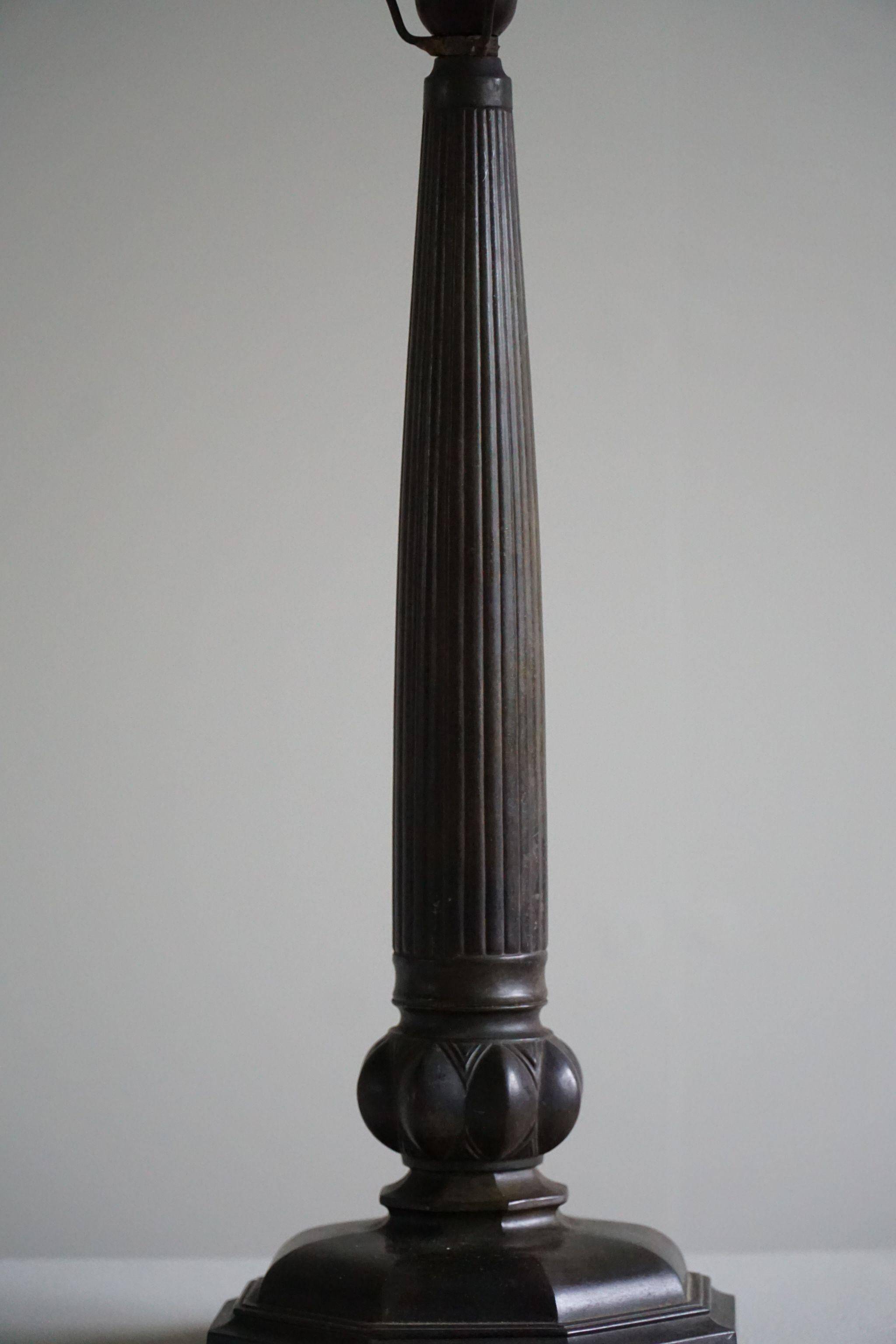Rare Danish Art Nouveau table lamp by Just Andersen in Diskometal, Model 2288, 1920 (Set of 2)