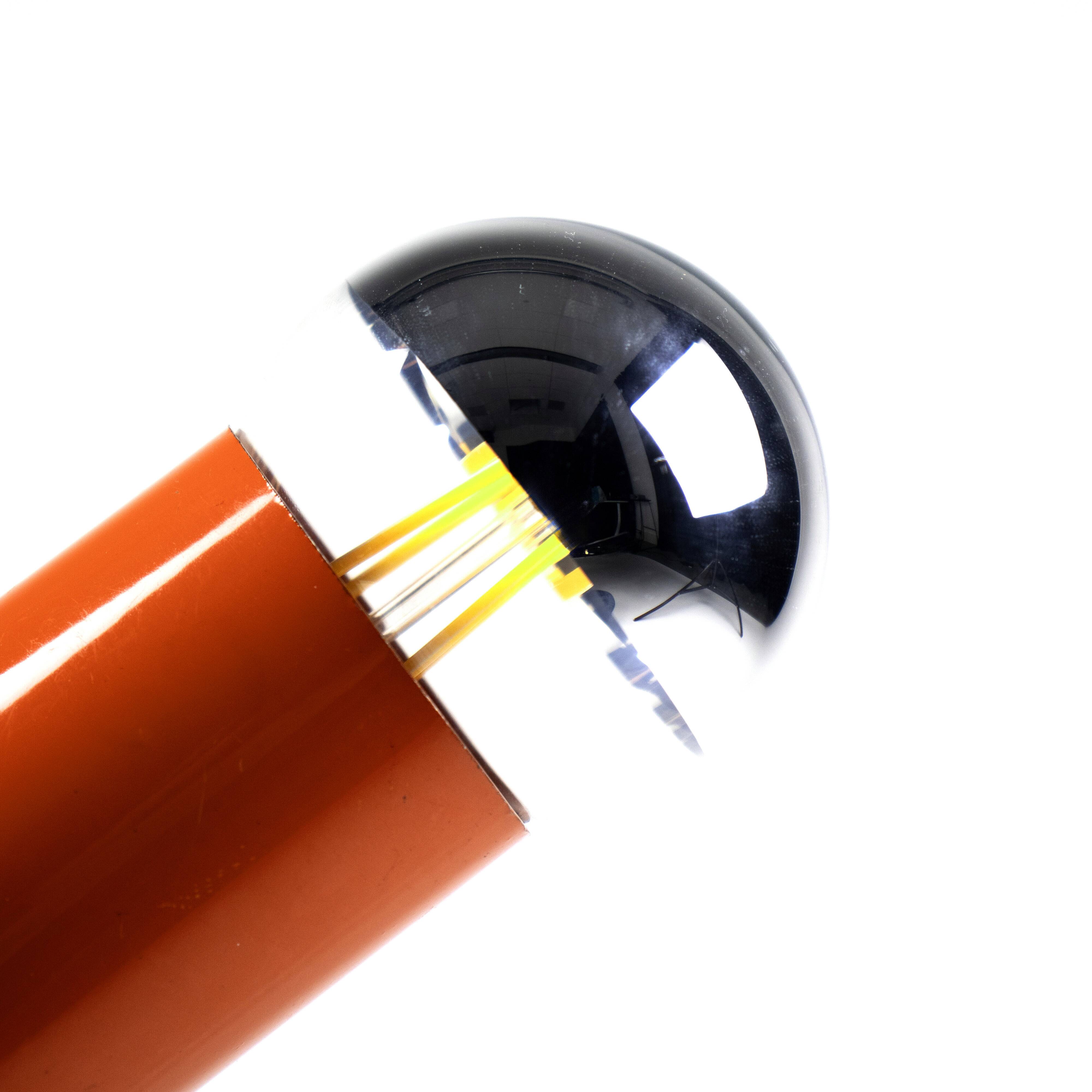 Vintage orange clamp spotlight from the 70s