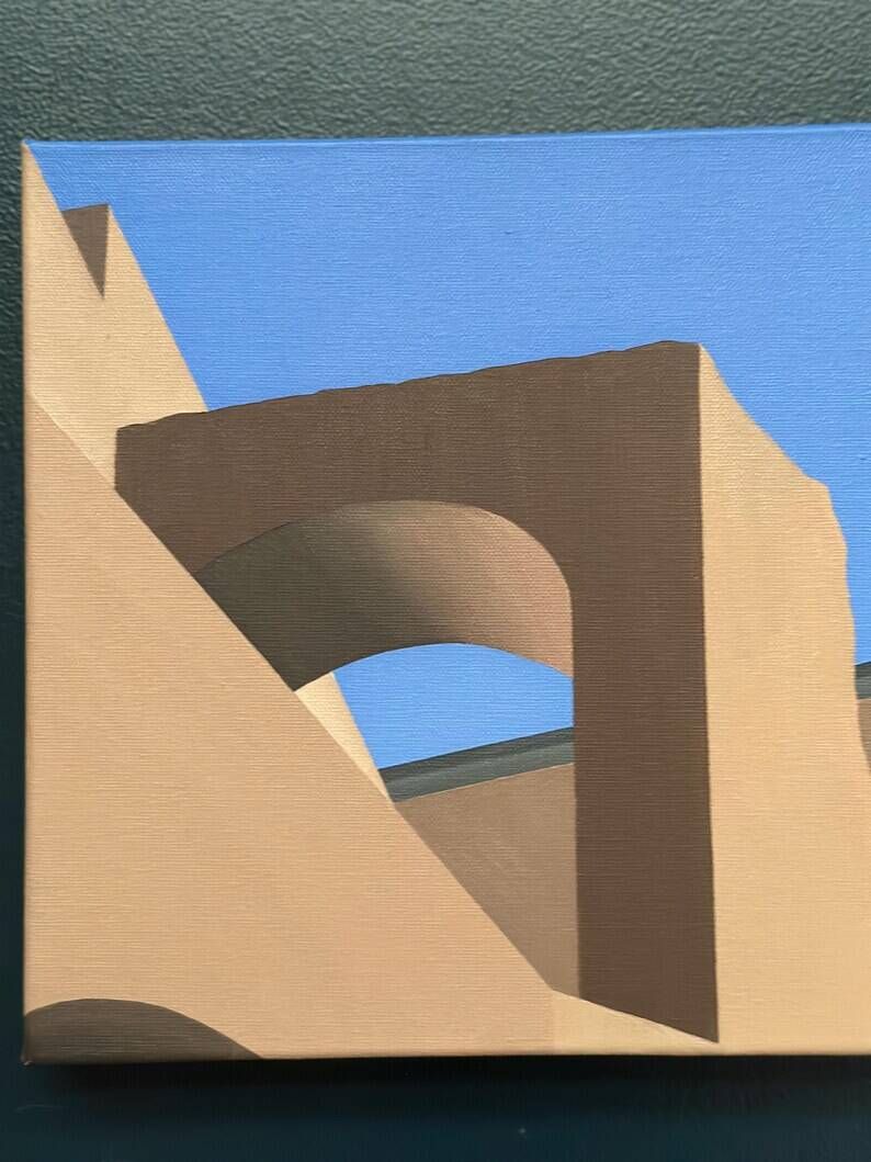 Original Contemporary Swedish Oil on Canvas – “Trajanus Forum III” by Anna Micro Johansson – 2011 – Unframed