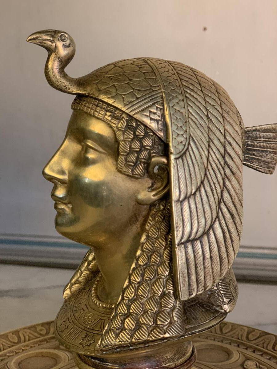 Gilded bronze inkwell, Egyptomania