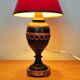 Napoleon III oil lamp electrified, black metal, golden garland.