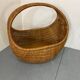 Lit bébé panier vintage en osier et bambou attribué à Gebroeders Jonkers pour Noordwolde, Pays-Bas, 1960