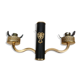 Beautiful black and gold vintage double arm wall light