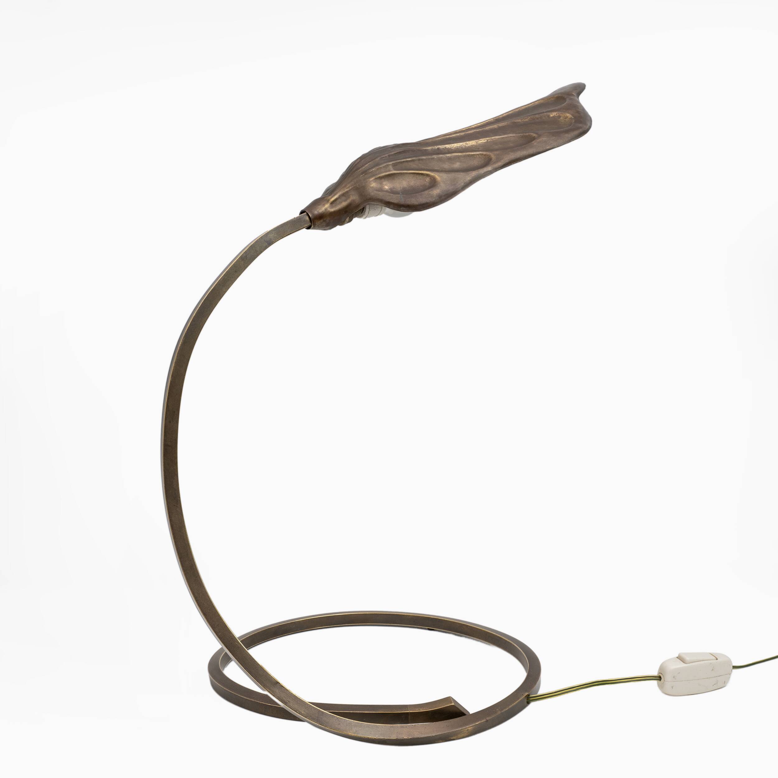 Tommaso Barbi Mid-century Modern Brass Leaf Table Lamp by Bottega Gadda,60