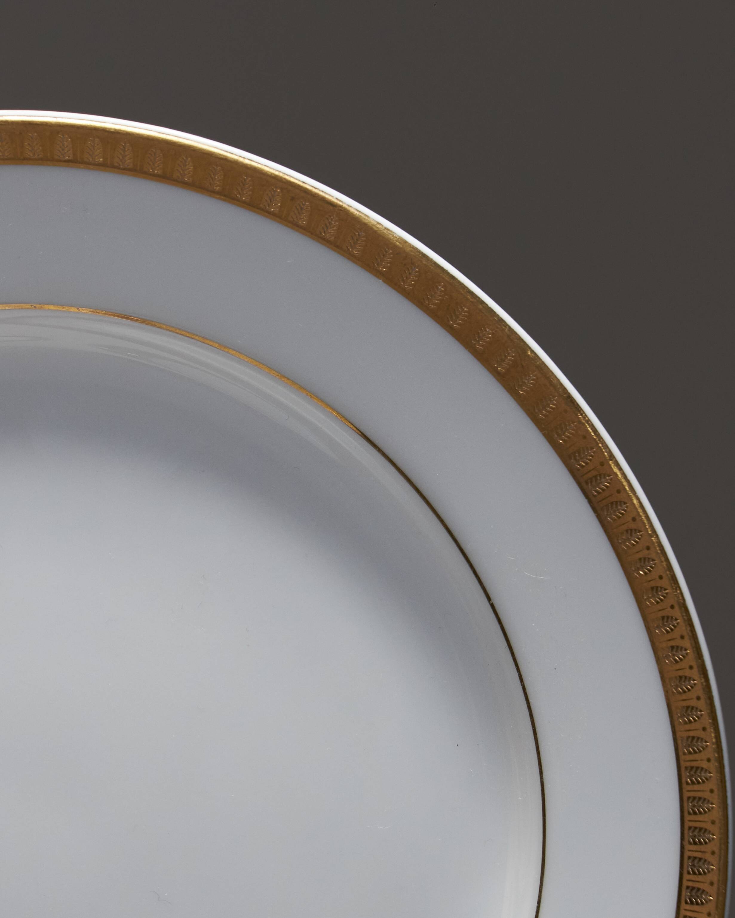 Set of 10 porcelain dessert plates, christofle, 1960s