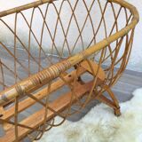 Vintage rattan cradle