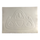 Signed and numbered print by Jean Legros, Geometric print inspired by reliefs, c 1970