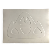 Estampe signée et numérotée de Jean Legros, Estampage géométrique inspiré des reliefs, c 1970