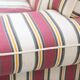 American sofa and armchair in original striped fabric from the 1970s