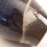 Vintage ceramic vase enamelled sandstone brown green blue