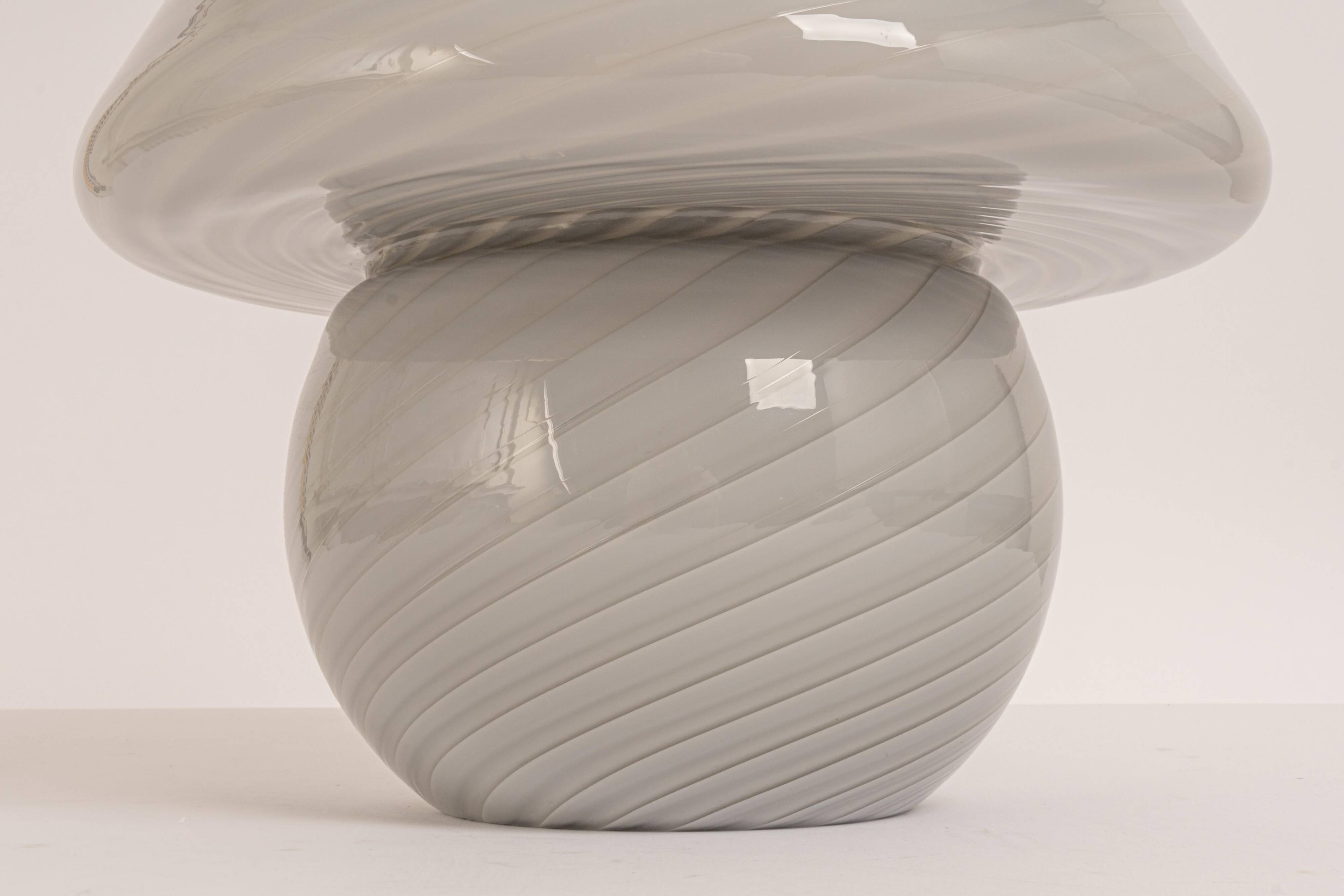 Mushroom table lamp in glass by Peill & Putzler, Germany, 1970s