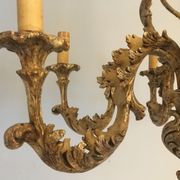 Louis XV Patine style chandelier with ancient Golden Patina Rockery Luster