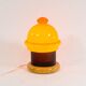 Vintage table lamp in orange glass and black perforated metal 70s