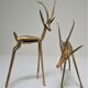Four vintage brass antelope gazelles