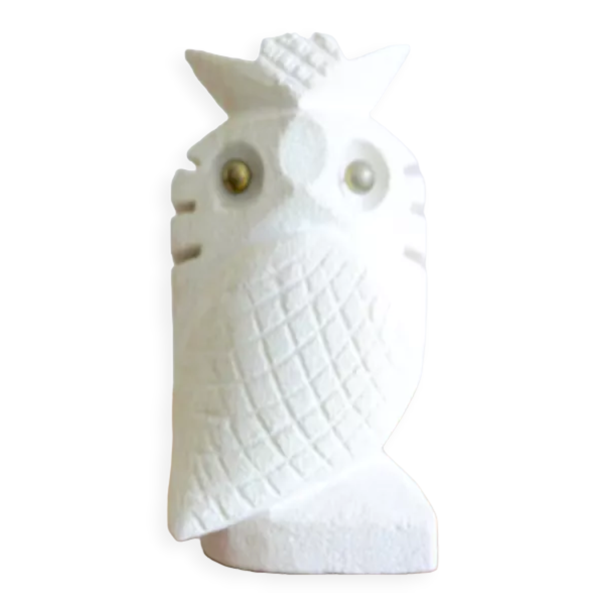 Stone owl, brass eyes, 1960s