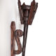 Pair of brutalist wood candle holders