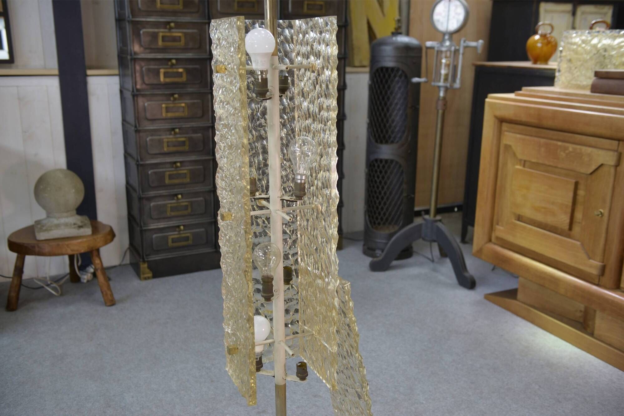 Floor lamp by Pierre Disderot for Dallux, resin and marble, 1960s.