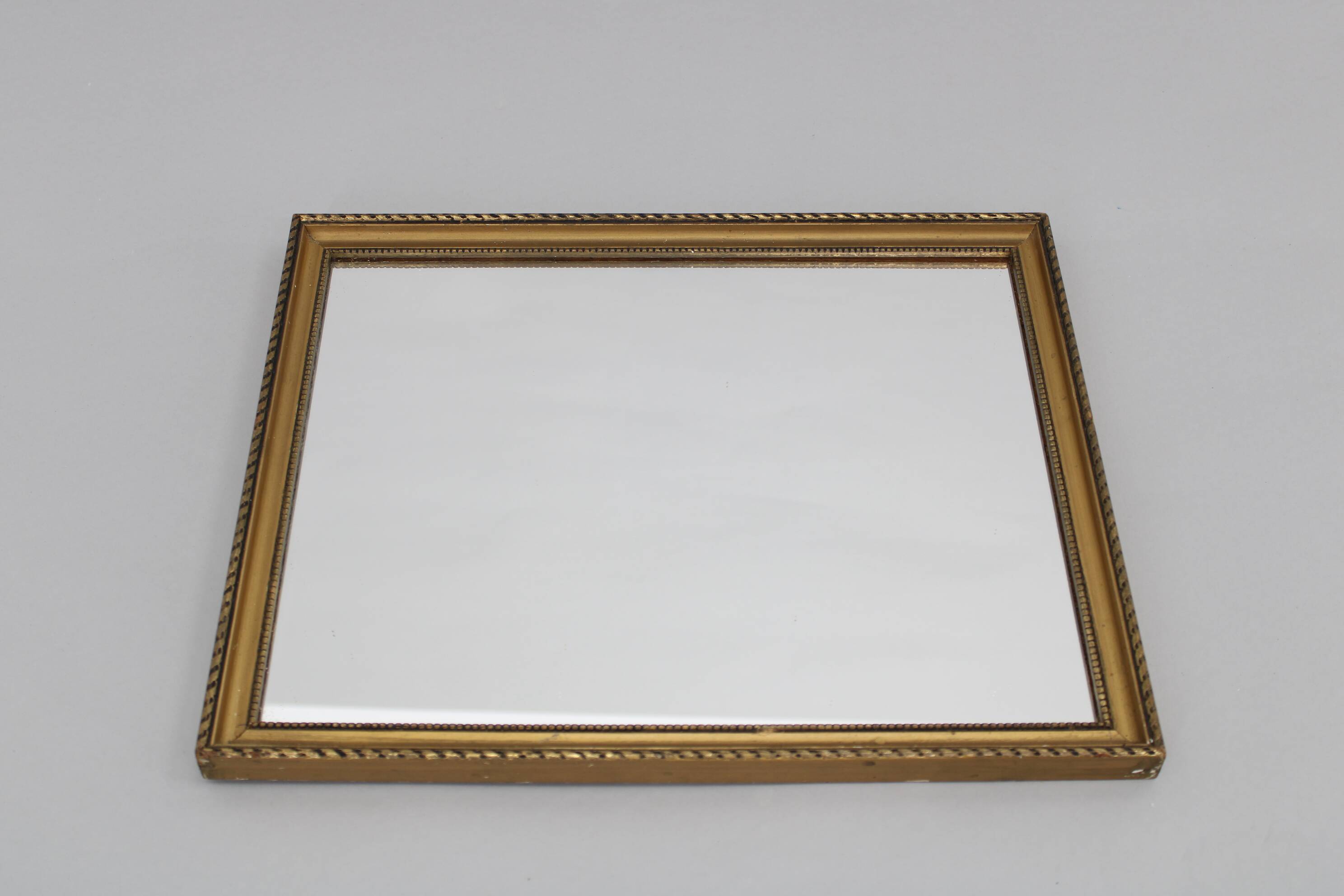 1950s Mirror in Golden Wood Frame