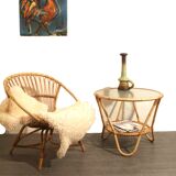 Rohe Noordwolde (Dutch) vintage rattan armchair from the 1960s design Dirk van Sliedregt