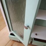 50s vintage medicine cabinet white celadon wood of poplar