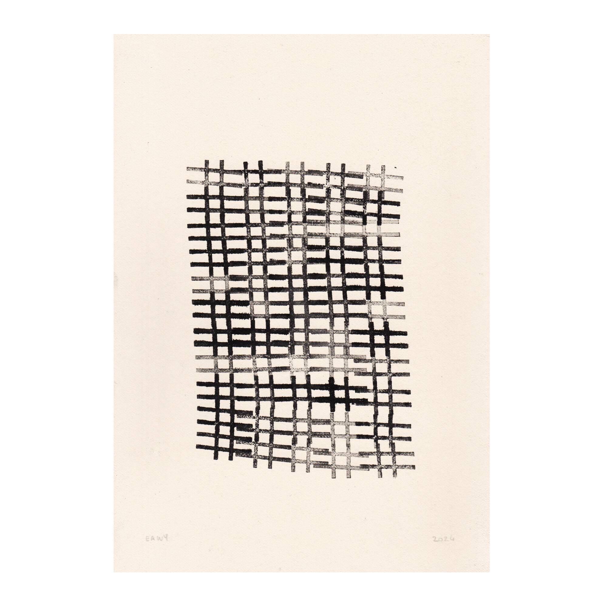 Painting on paper - abstract painting -H858 signed Eawy