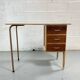 Bureau vintage en formica bois et métal