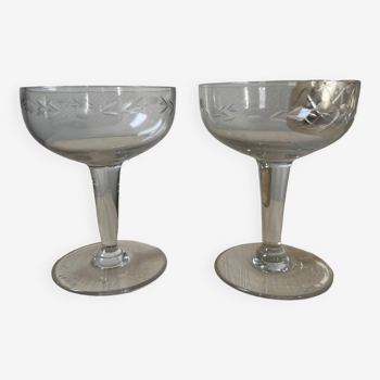 Old champagne glasses