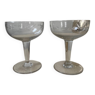 Old champagne glasses