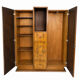 Armoire Art Déco, placage de ronce de bois, niche centrale & 4 tiroirs