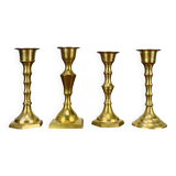 4 bougeoirs laiton doré vintage