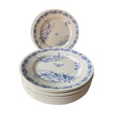 Series of 10 flat plates "Papillon" 1900 FF Pexonne