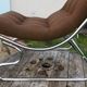 Chair tubular in Brown velvet of the 1970s