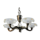 Opalescent chandelier in chrome metal