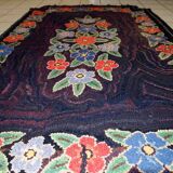 Old American Carpet Hooked handmade 103cm x 166cm 1920s, 1C677