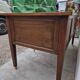 Louis XVI style minister's desk in solid walnut, 4 drawers, old manufacture