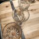 12 small twisted bistro glasses, 19th century