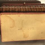 Wicker and scoubidou sewing basket