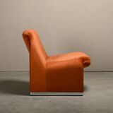 Fauteuil lounge Giancarlo Piretti Alky en velours d'automne pour Anonima Castelli, Italie