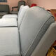 Banquette sofa circa 1970 blue fabric/yellow polka dots