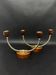 Pair of vintage candle holders in twisted wood and metal – Scandinavian design