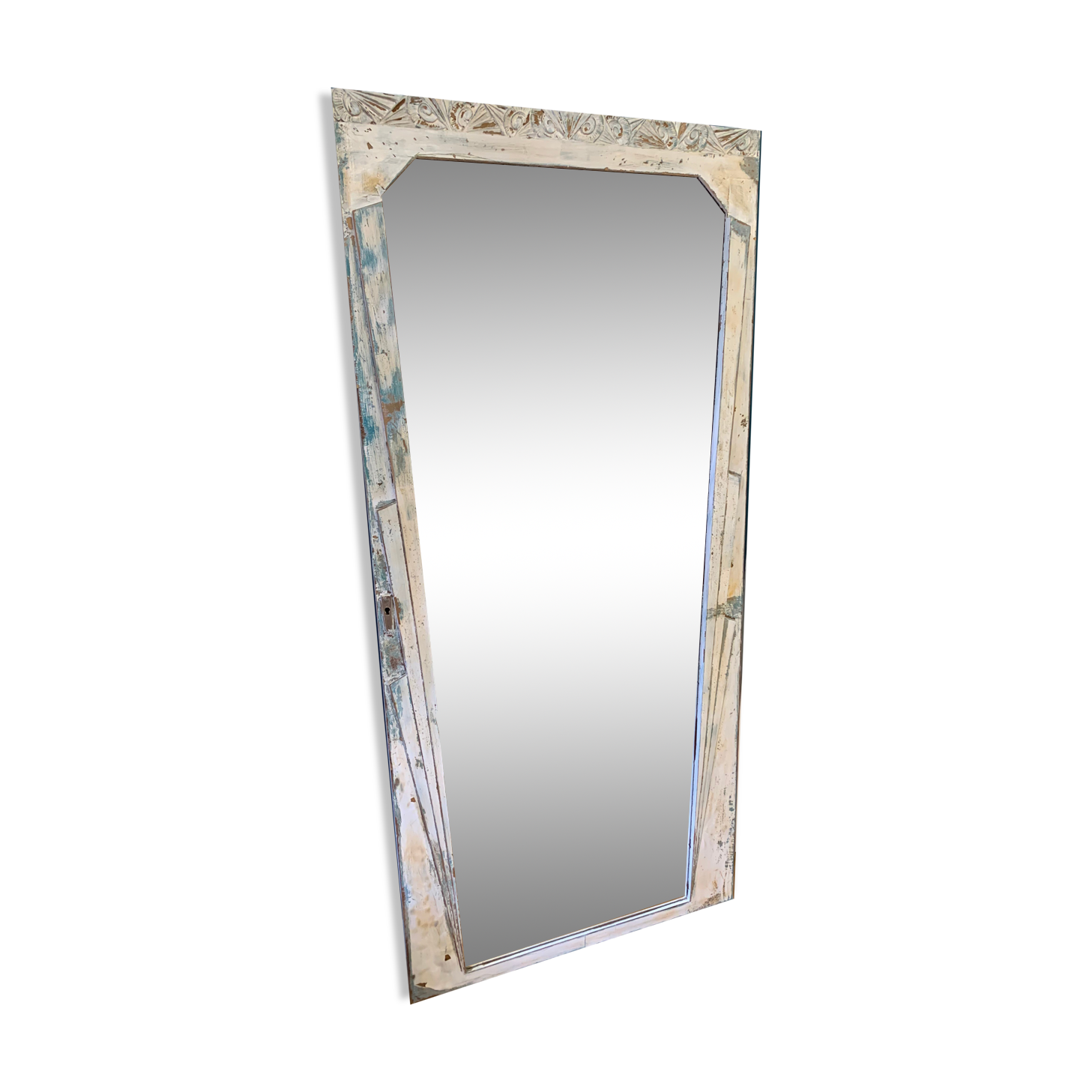 Miroir plein pied patiné