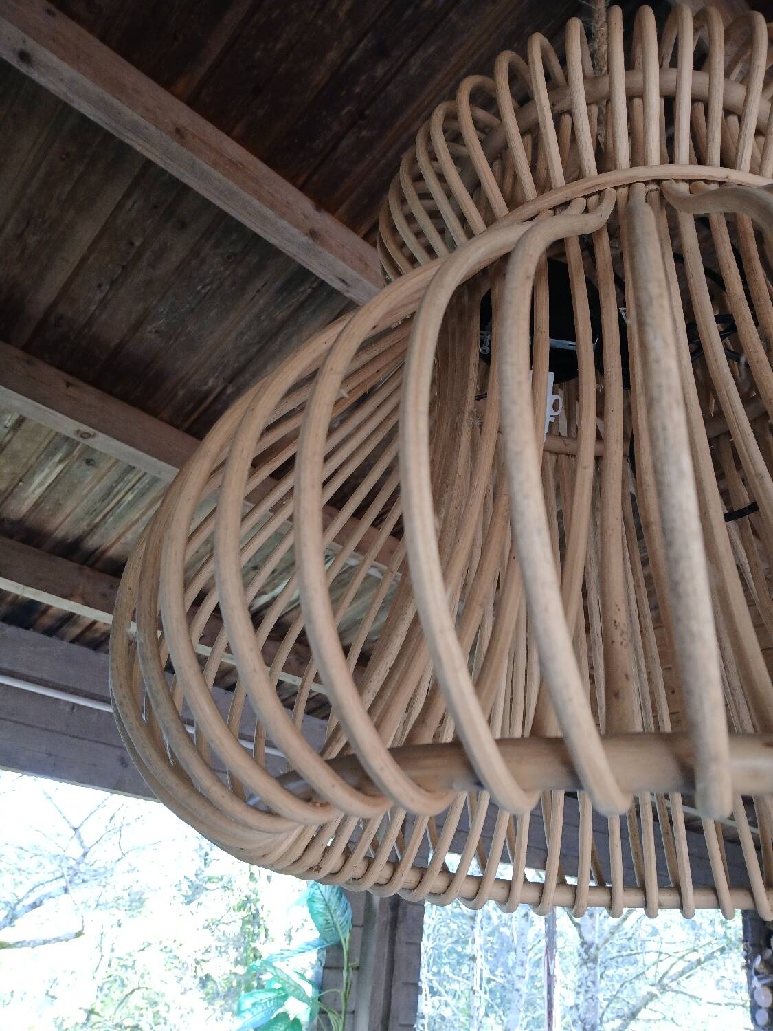 Natural rattan pendant light