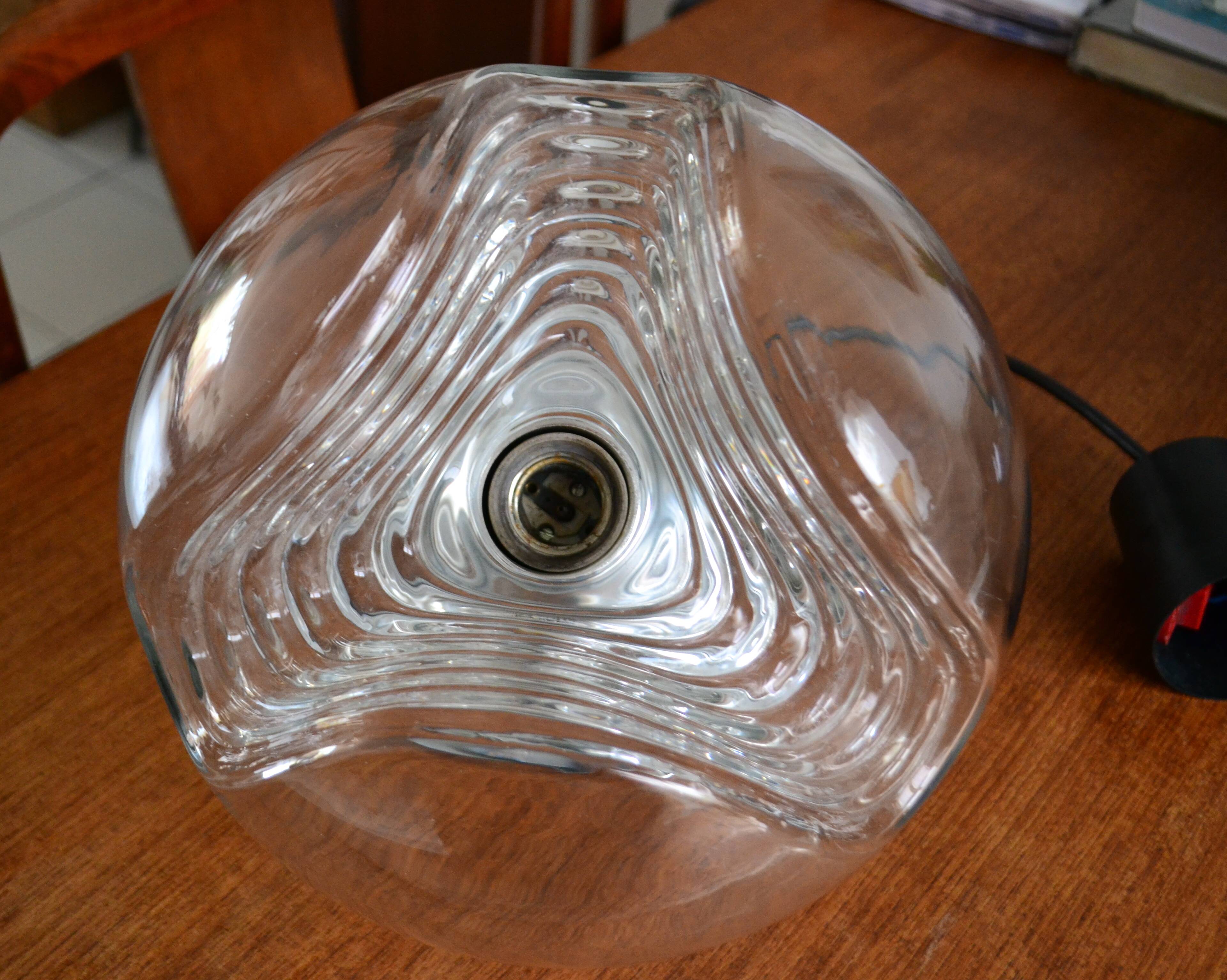 Peill & Putzler "wave" suspension, glass and chrome from the 60s/70s.