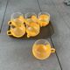 Set of 6 coffee cups and vintage tray