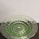 Art Deco Green Moulded Glass Coupe Centre Table with Metal Space Age Base