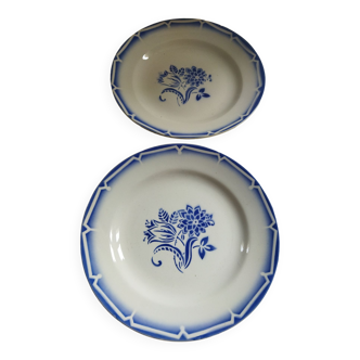 2 flat plates Canebière Digoin Sarreguemines